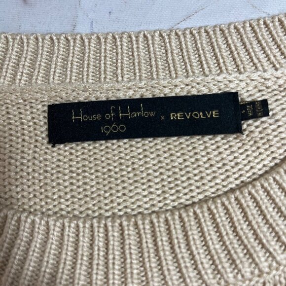 House of Harlow 1960 x Revolve Marlie Fringe Beige Sweater Ladies SMALL - Picture 8 of 9
